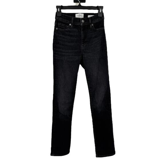 Frame Le High Straight Leg Long Jeans black size 24 - Picture 1 of 8